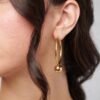 Orecchini Donna Brosway Perfect In Acciaio E Pvd Oro Giallo A Cerchio Con Sfera Pendente 2 Verre Gioielli - l'istituzione del gioiello