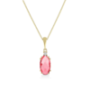 Collana Donna Kioto In Oro Giallo 9 Kt Con Diamanti 0.015 Ct E Cristallo Rosa