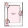 Cornice Portafoto Valenti Baby Rosa In Argento 999 Con Angioletti