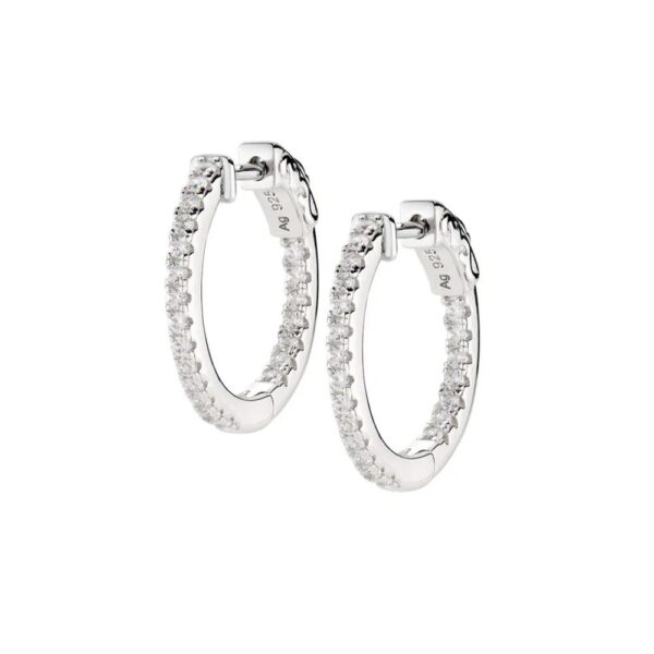Orecchini Donna Amen In Argento 925 A Cerchio Con Zirconi Bianchi