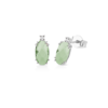 Orecchini Donna Kioto In Oro Bianco 9 Kt Con Diamanti 0.03 Ct E Cristallo Verde 1 - Verre Gioielli Orecchini Donna Kioto In Oro Bianco 9 Kt Con Diamanti 0.03 Ct E Cristallo Verde