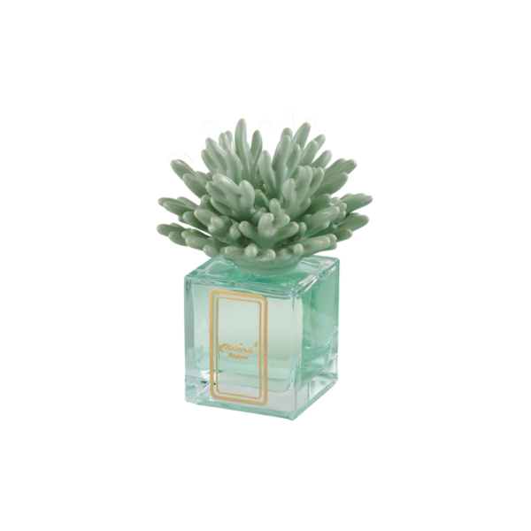 Profumatore Mela Verde Con Corallo In Ceramica Capodimonte Verde Salvia