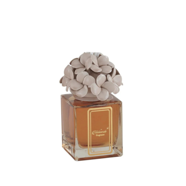 Profumatore Quadrato Mela Verde Con Ortensia In Ceramica Capodimonte