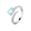 Anello Donna Bottega Boccadamo In Argento 925 Con Zirconi Bianchi E Cristallo Acquamarina 4 - Verre Gioielli Anello Donna Bottega Boccadamo In Argento 925 Con Zirconi Bianchi E Cristallo Acquamarina