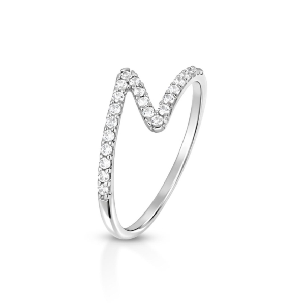 Anello Donna Fantasia Igold In Oro Bianco 9 Kt E Zirconi Bianchi