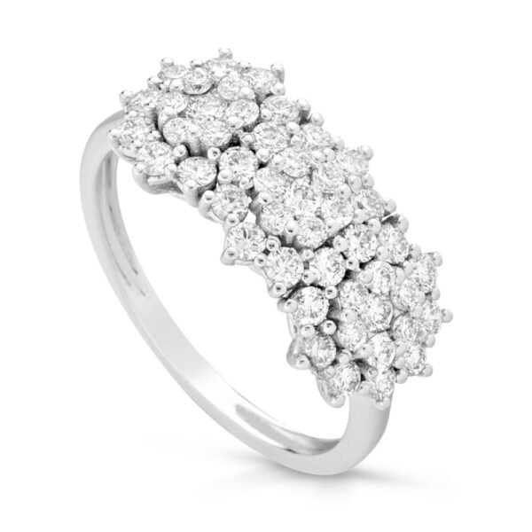 Anello Donna Fantasia Pg Gioielli In Oro Bianco 18 Kt E Diamanti 1.47 Ct