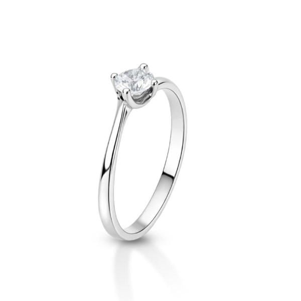 Anello Solitario Donna Igold In Oro Bianco 9 Kt Con Zircone Bianco