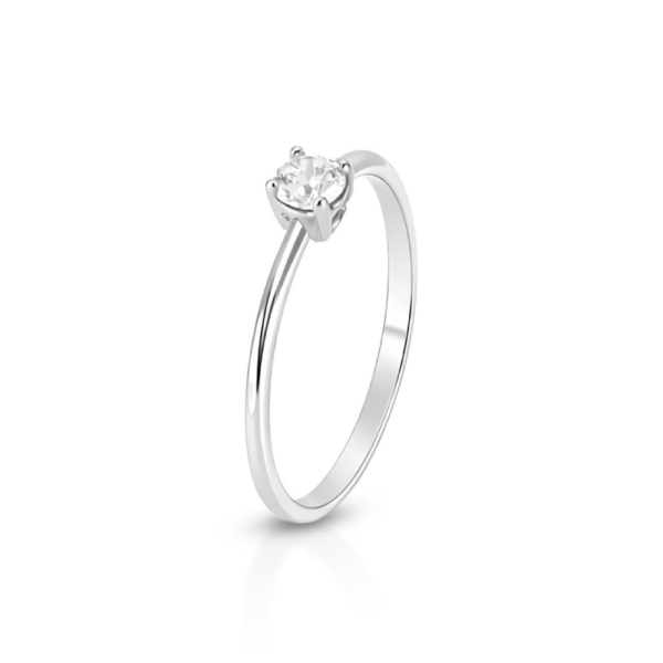 Anello Solitario Donna Igold In Oro Bianco 9 Kt Con Zircone Bianco