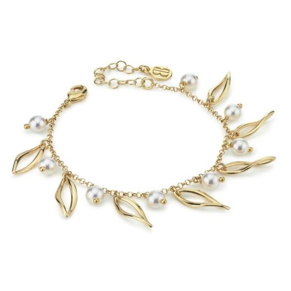 Bracciale Donna Boccadamo In Bronzo Placcato Oro Giallo E Perle