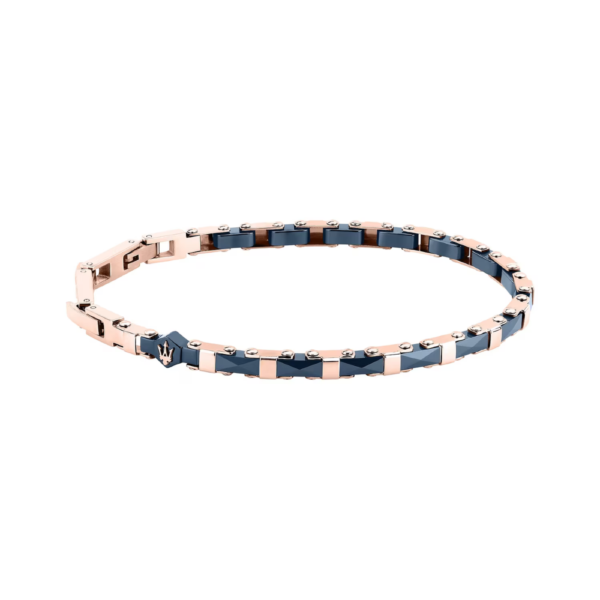 Bracciale Uomo Maserati In Acciaio Rosato E Ceramica Blu