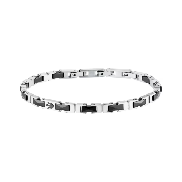Bracciale Uomo Maserati In Acciaio Silver E Ceramica Nera