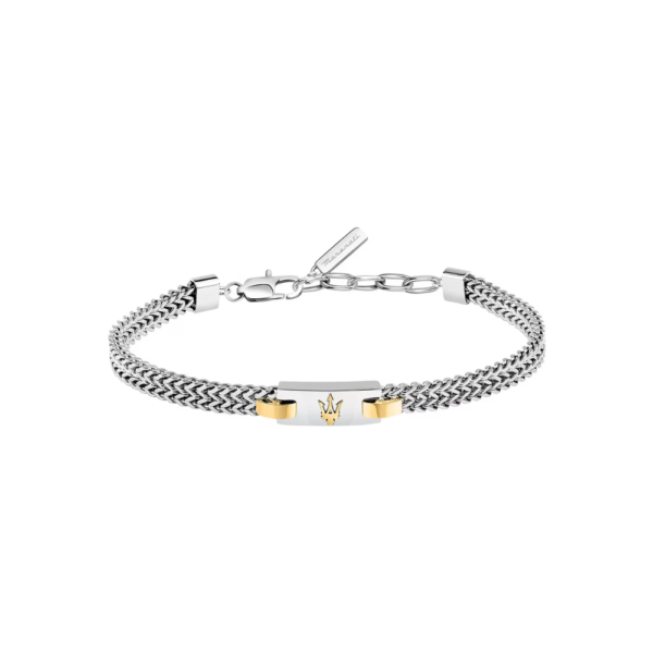 Bracciale Uomo Maserati In Acciaio Silver E Dettagli Dorati