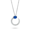 Collana Donna Bottega Boccadamo In Argento 925 Con Pendente Circolare E Cristalli Bianchi E Blu
