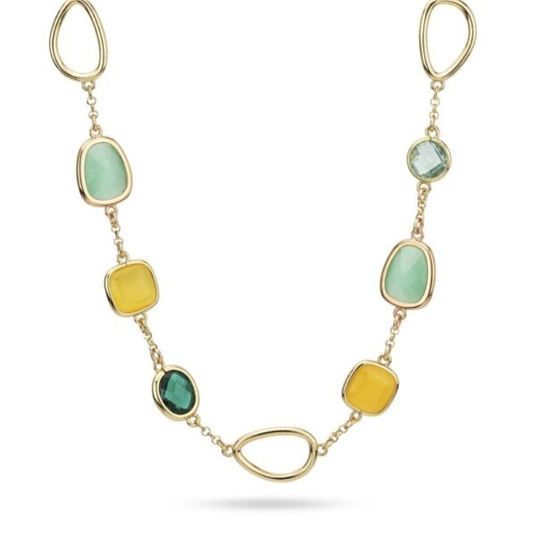 Collana Donna Girocollo Boccadamo In Bronzo Placcato Oro Giallo E Cristalli