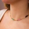 Collana Donna Girocollo Boccadamo In Bronzo Placcato Oro Giallo E Cristalli Multicolore 3 Verre Gioielli - l'istituzione del gioiello