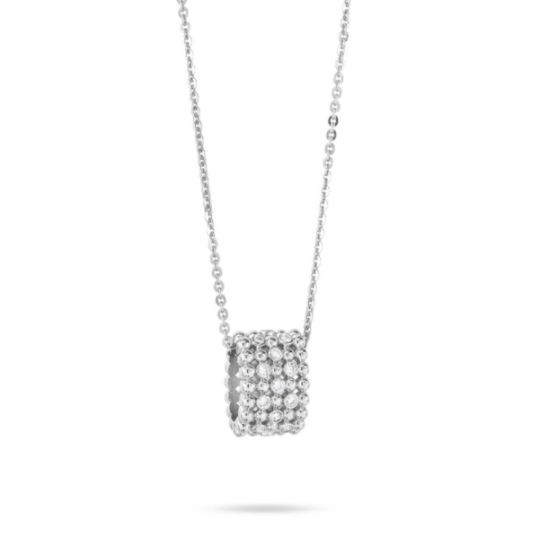 Collana Girocollo Donna Boccadamo In Bronzo Silver Con Pendente Circolare E Zirconi Bianchi 3 - Verre Gioielli Collana Girocollo Donna Boccadamo In Bronzo Silver Con Pendente Circolare E Zirconi Bianchi