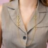 Collana Lunga Donna Boccadamo In Bronzo Placcato Oro Giallo E Cristalli Bianchi 2 Verre Gioielli - l'istituzione del gioiello