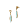 Orecchini Donna Boccadamo In Bronzo Placcato Oro Giallo E Cristallo Verde Chiaro
