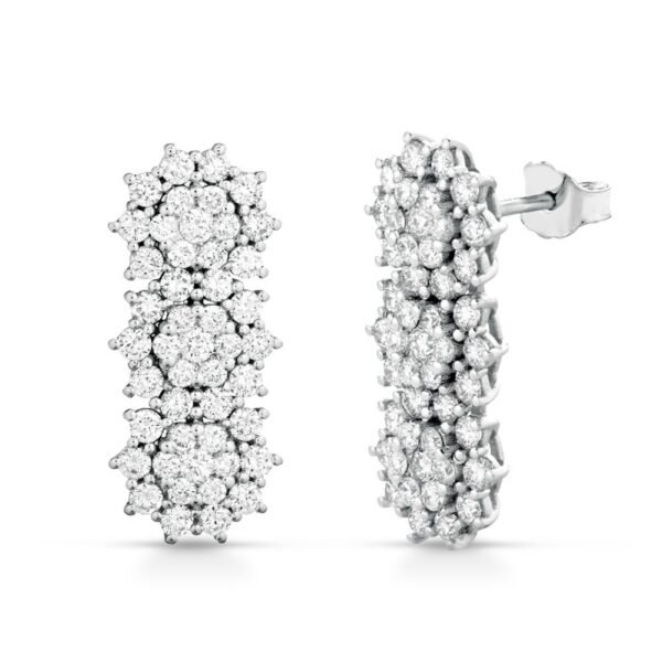 Orecchini Donna Fantasia Pg Gioielli In Oro Bianco 18 Kt E Diamanti 1.95 Ct
