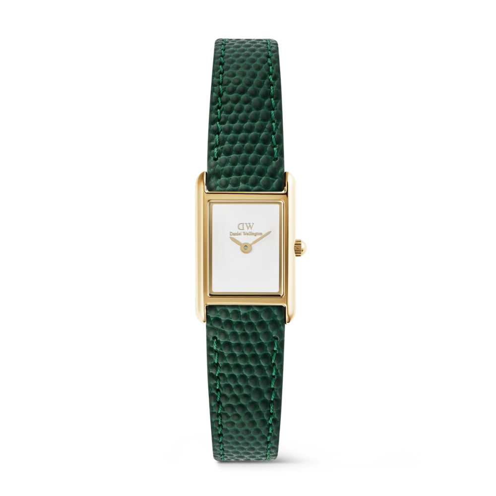 Orologio Donna Daniel Wellington In Acciaio Dorato E Pelle Verde Bound Mini