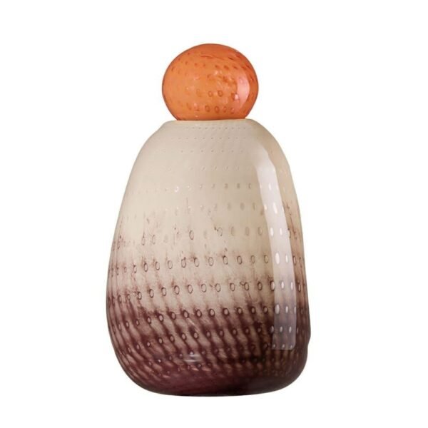 Vaso In Vetro Tondeggiante L'Oca Nera Mutlicolore