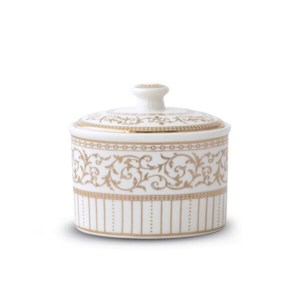 Zuccheriera Pozzi Milano In Porcellana Bianca Golden