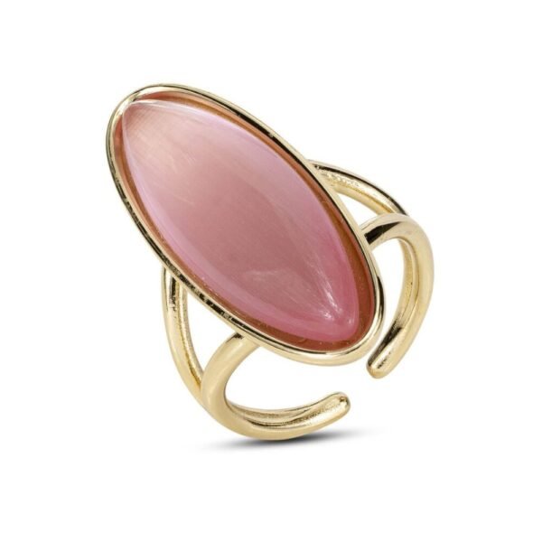 Anello Donna Boccadamo In Bronzo Placcato Oro Giallo E Cristallo Rosa