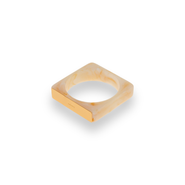 Bracciale Bangle Donna Quadrato Antura In Resina Crema E Ottone Dorato