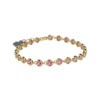 Bracciale Tennis Bimba Nanan In Argento 925 Dorato E Pietre Rosa