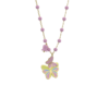 Collana Bimba Nanan In Argento 925 Dorato Con Farfallina E Campanellina Rosa 1 - Verre Gioielli Collana Bimba Nanan In Argento 925 Dorato Con Farfallina E Campanellina Rosa