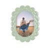 Cornice Portafoto Ovale L'Oca Nera In Resina Verde E Dettagli Floreali