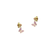 Orecchini Bambina Nanan In Argento 925 Dorato Con Farfallina E Zircone Rosa 2 - Verre Gioielli Orecchini Bambina Nanan In Argento 925 Dorato Con Farfallina E Zircone Rosa