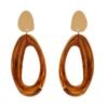 Orecchini Donna Antura In Resina Marrone E Ottone Dorato