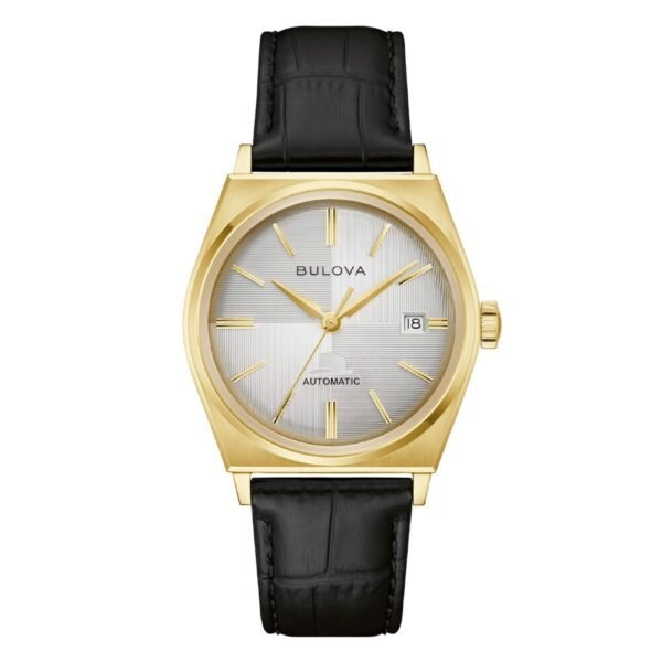 Orologio Uomo Bulova Automatico Frank Sinatra In Acciaio Dorato E Pelle Nera