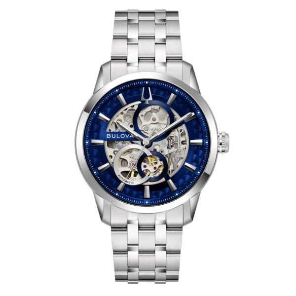 Orologio Uomo Bulova Automatico Sutton Skeleton In Acciaio Silver