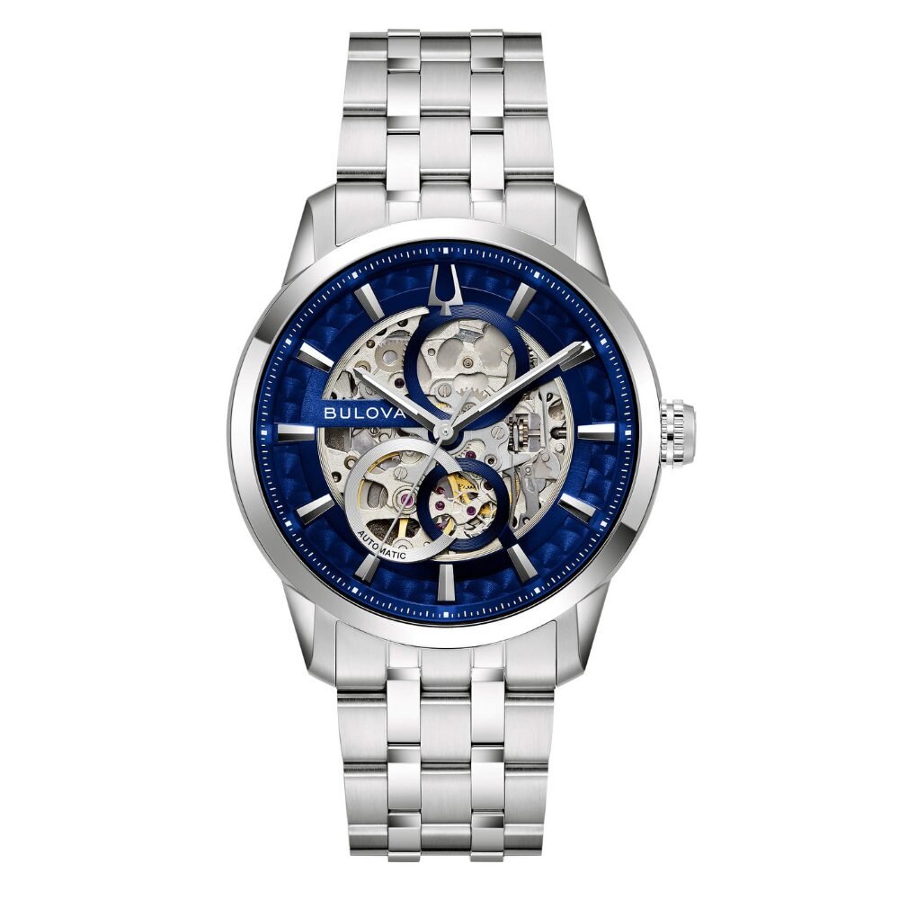 Orologio Uomo Bulova Automatico Sutton Skeleton In Acciaio Silver