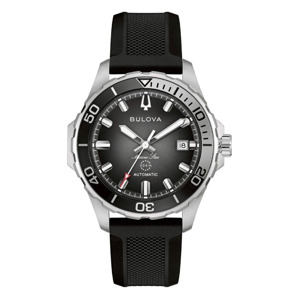 Orologio Uomo Bulova Marine Star Automatico In Acciaio Silver E Silicone