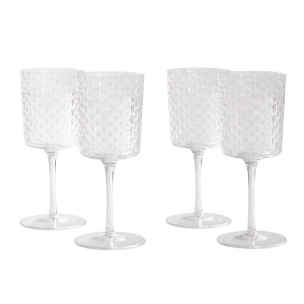 Set 4 Calici Isolano Zafferano In Vetro Trasparente Borosilicato