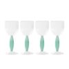 Set 4 Calici Vino Bianco Zafferano Dorico In Vetro Trasparente E Verde 2 - Verre Gioielli Set 4 Calici Vino Bianco Zafferano Dorico In Vetro Trasparente E Verde