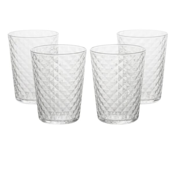 Set 4 Tumbler Mixology Veneziano Zafferano In Vetro Trasparente Borosilicato
