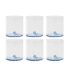 Set 6 Bicchieri Discobolo Zafferano In Vetro Trasparente Borosilicato E Blu 2 - Verre Gioielli Set 6 Bicchieri Discobolo Zafferano In Vetro Trasparente Borosilicato E Blu