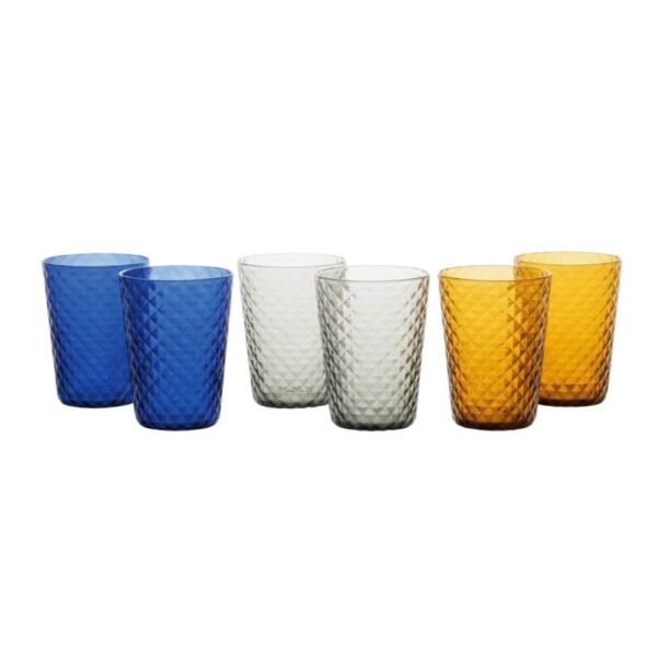 Set 6 Bicchieri Isolano Tumbler Zafferano In Vetro Colorato
