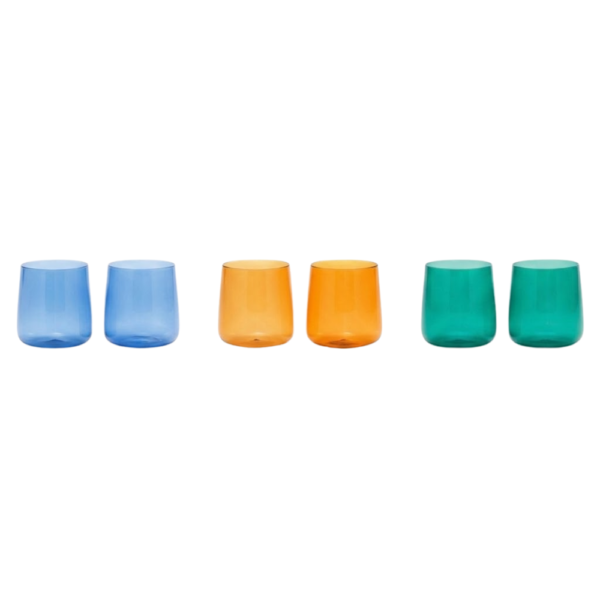 Set 6 Bicchieri No Bilia Tumbler Zafferano In Vetro Colorato