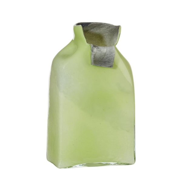 Vaso Alto L'Oca Nera In Vetro Verde