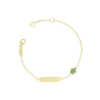 Bracciale Baby Igold In Oro Giallo 9 Kt Con Quadrifoglio E Zirconi Verdi
