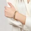Bracciale Donna Bangle Unoaerre In Ottone Dorato Tubogas 1 Verre Gioielli - l'istituzione del gioiello