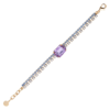Bracciale Donna Ottaviani In Ottone Placcato Oro Giallo E Cristallo Viola 1 - Verre Gioielli Bracciale Donna Ottaviani In Ottone Placcato Oro Giallo E Cristallo Viola