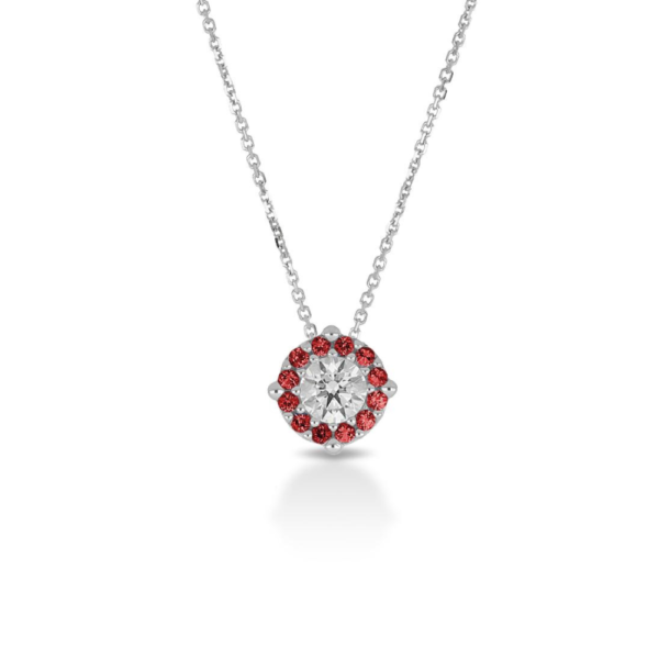 Collana Donna Igold In Oro Bianco 9 Kt Con Zirconi Bianchi E Rossi