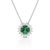 Collana Donna Igold In Oro Bianco 9 Kt Con Zirconi Bianchi E Verdi
