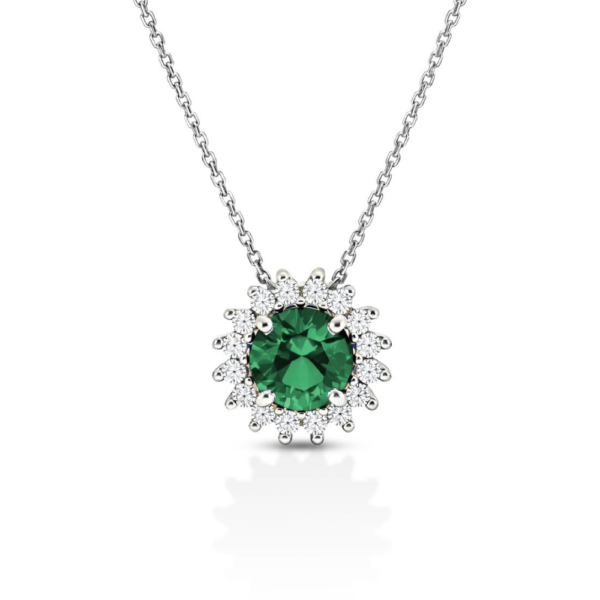 Collana Donna Igold In Oro Bianco 9 Kt Con Zirconi Bianchi E Verdi